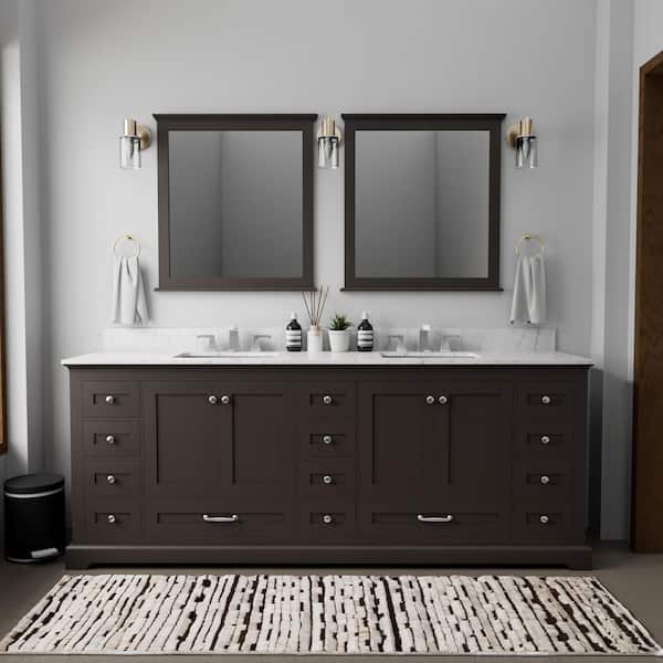 Dukes 84 in. W x 22 in. D Espresso Double Bath Vanity without Top