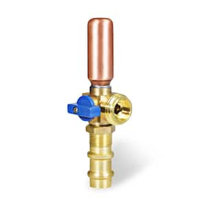 1/2 in. Press x 3/4 in. MHT Brass Washing Machine Replacement Valve with Hammer Arrestor Blue- for Cold Water Supply