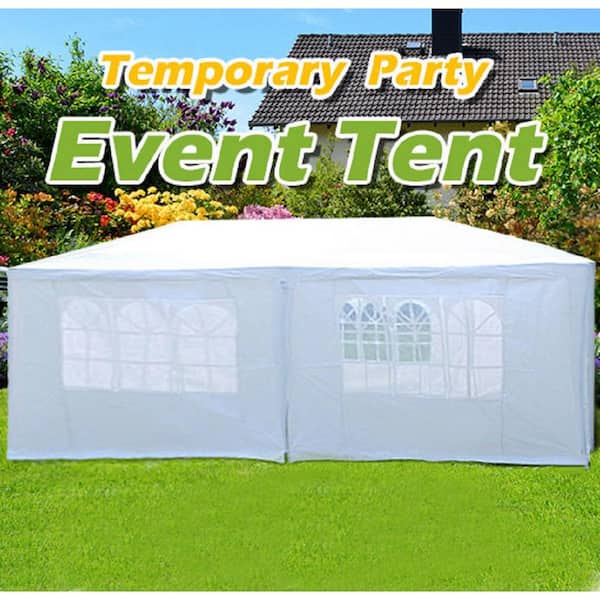 Unbranded 10 ft. x 20 ft. White Party Canopy Tent with 6 Sidewalls