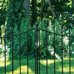 Beaumont 53.3 in. H x 3 in. x 3 in. Black Metal Fence Garden Post and Stake (16-Pack)