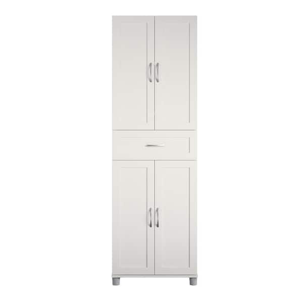Bathroom Storage Cabinet, White Floor Cabinet with 3 Large Drawers and 1 Adjustable Shelf Red Barrel Studio