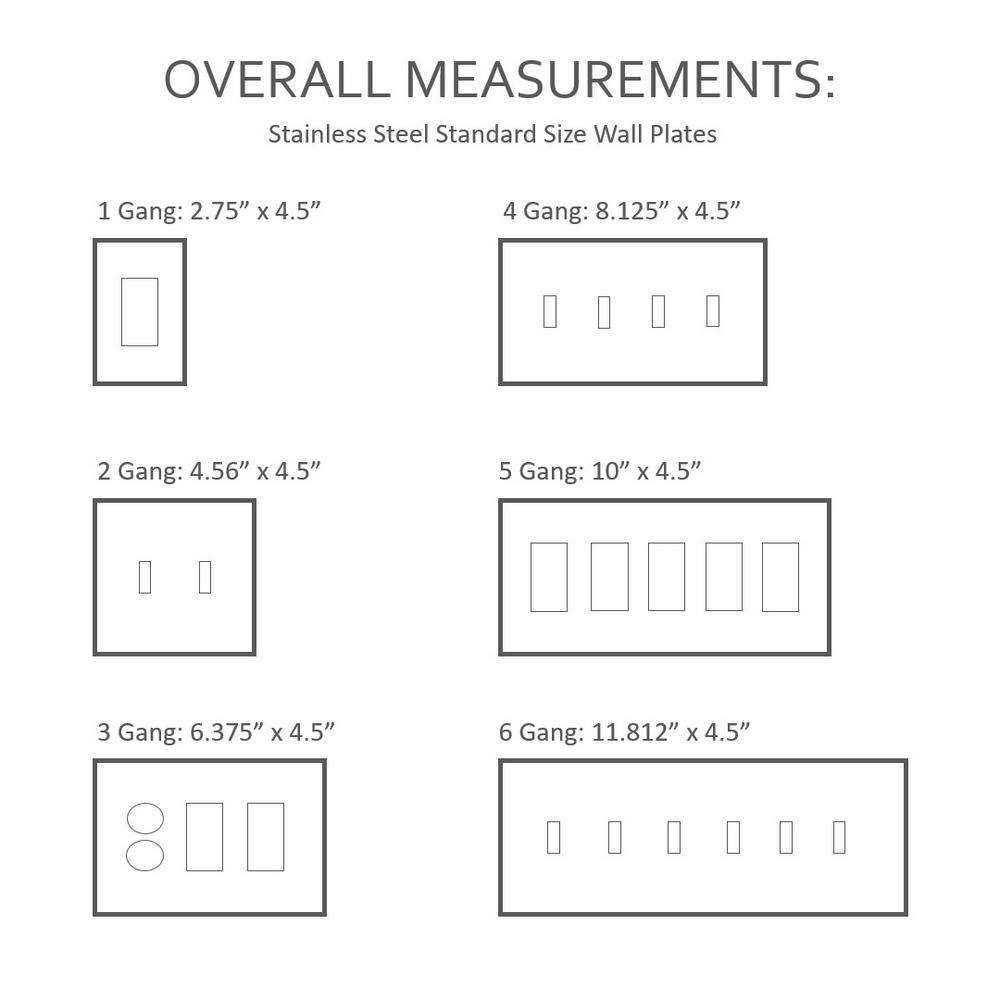 Brushed Silver Stainless Steel 2-Gang Toggle Wall Plate