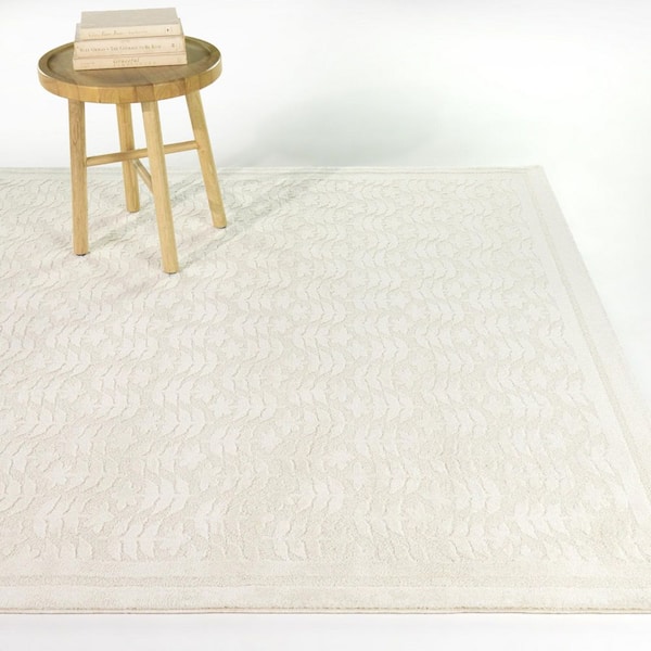 Xaver Cream 7 ft. 10 in. x 10 ft. Scandi Floral Area Rug
