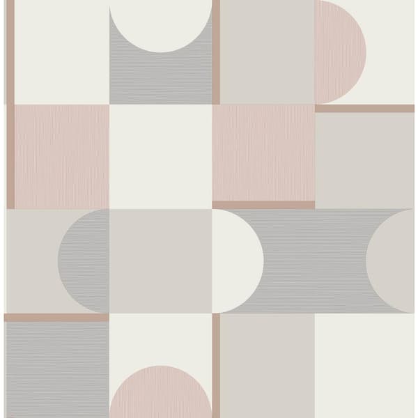 Fine Decor Pink Marino Blush Geometric Matte Non-Pasted Peelable Paper Wallpaper