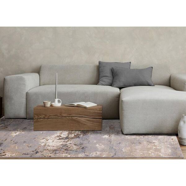 Zephyr Collections 5 ft. x 8 ft. Taupe Distressed Indoor Area Rug