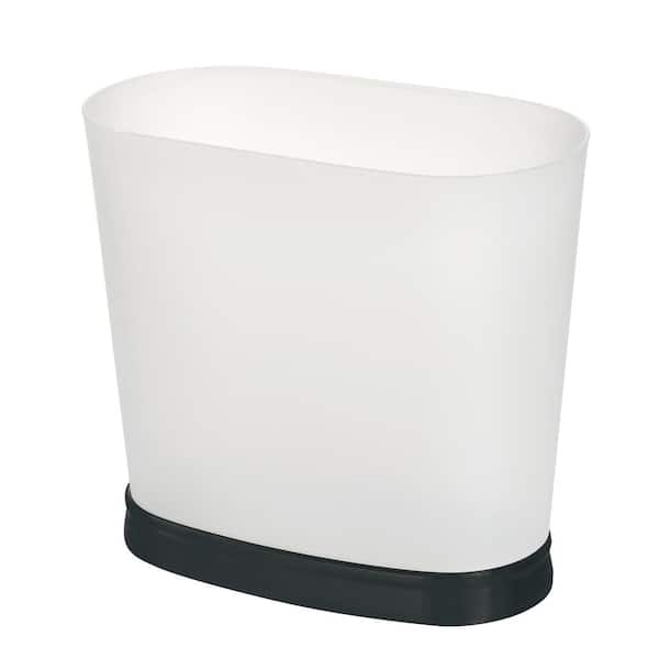 iDesign Oval Waste Can Frost/Matte Black