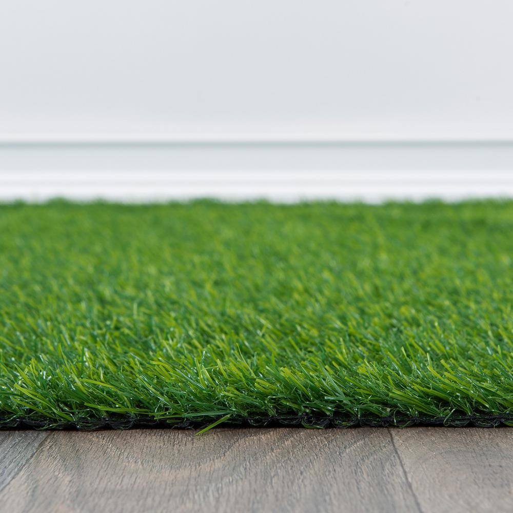 Green Synthetic Artificial Grass Indoor Outdoor Area Rug 6'6"x9'