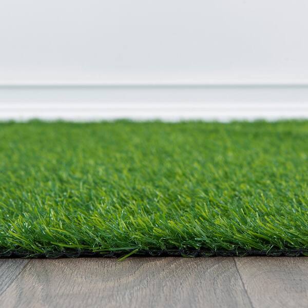 Indoor/Outdoor Artificial Grass Area Rug, Dense Synthetic Turf for Patio, Deck & High-Traffic Areas 8' x 12'