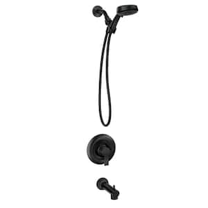 Meena Single Handle 4-Spray 4 in. Tub and Shower Faucet 1.75 GPM in. Matte Black (Valve Included)