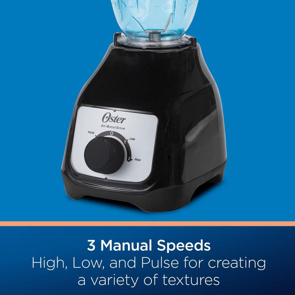 Black 6-Cup BPA-Free Plastic 3-Speed Blender