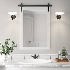 18 in. W x 26 in. H Medium Rectangle Mirror Wood Framed Wall Mirror Bathroom Mirror Vanity Mirror Accent Mirror in White