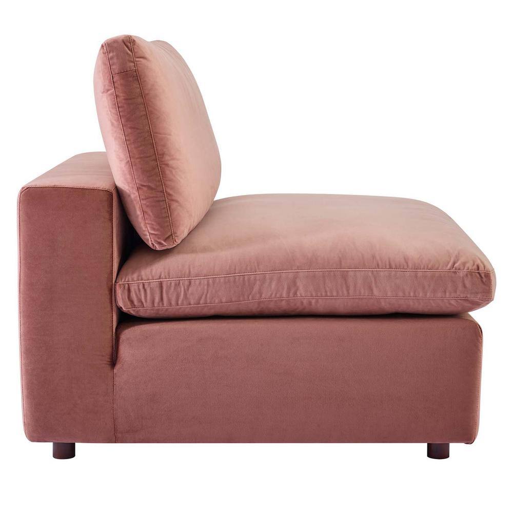 Dusty Rose Velvet Three-Piece Lawson Sofa with Down Fill Cushions