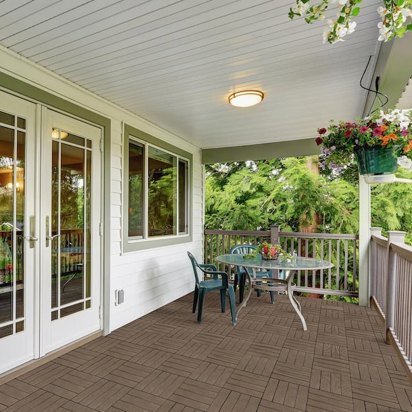 CREATIVE SURFACES 1 ft. x 1 ft. Composite Deck Tile in Cypress (12 per Case)