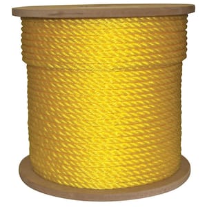 Everbilt 1/4 in. x 100 ft. Polypropylene Hollow Braid Rope, Yellow 72756 -  The Home Depot