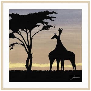 "Savanna Giraffes IV" by James Burghardt 1-Piece Wood Framed Giclee Travel Art Print 41 in. x 41 in.