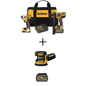 20V MAX Cordless Brushless Hammer Drill/Driver Combo Kit, 20V 5 in. Sander, and (1) FLEXVOLT 6.0Ah Battery