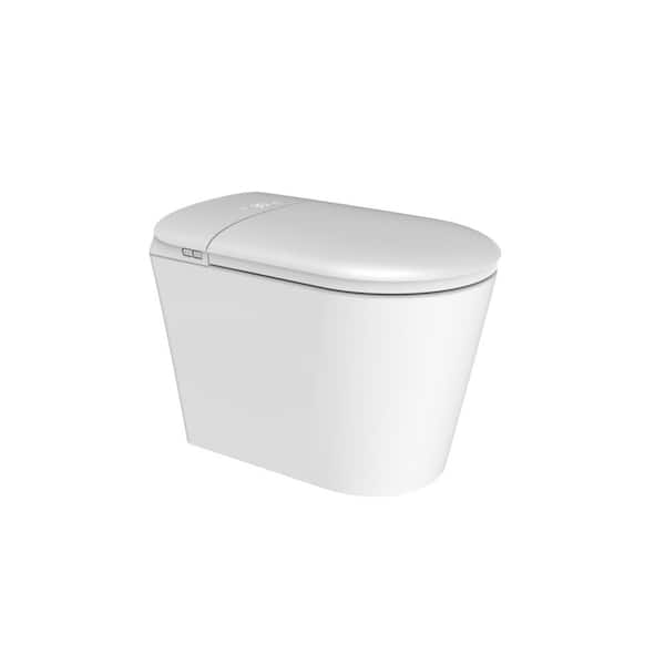 Elongated Bidet Toilet 1.28 GPF in White with Water Tank, LED Screen Display, Off-Seat Auto Flush and Heated Seat