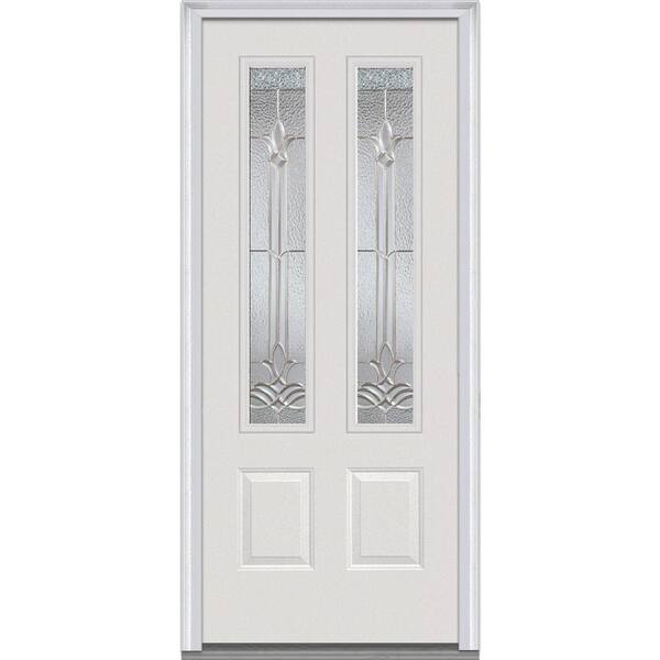 MMI Door 32 in. x 80 in. Bristol Right-Hand 2-3/4 Lite 2-Panel Classic Primed Steel Prehung Front Door