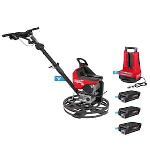 MX FUEL Lithium-Ion Cordless 24 in. Edging Power Trowel Kit with (3) HD 12.0 Batteries and Super Charger