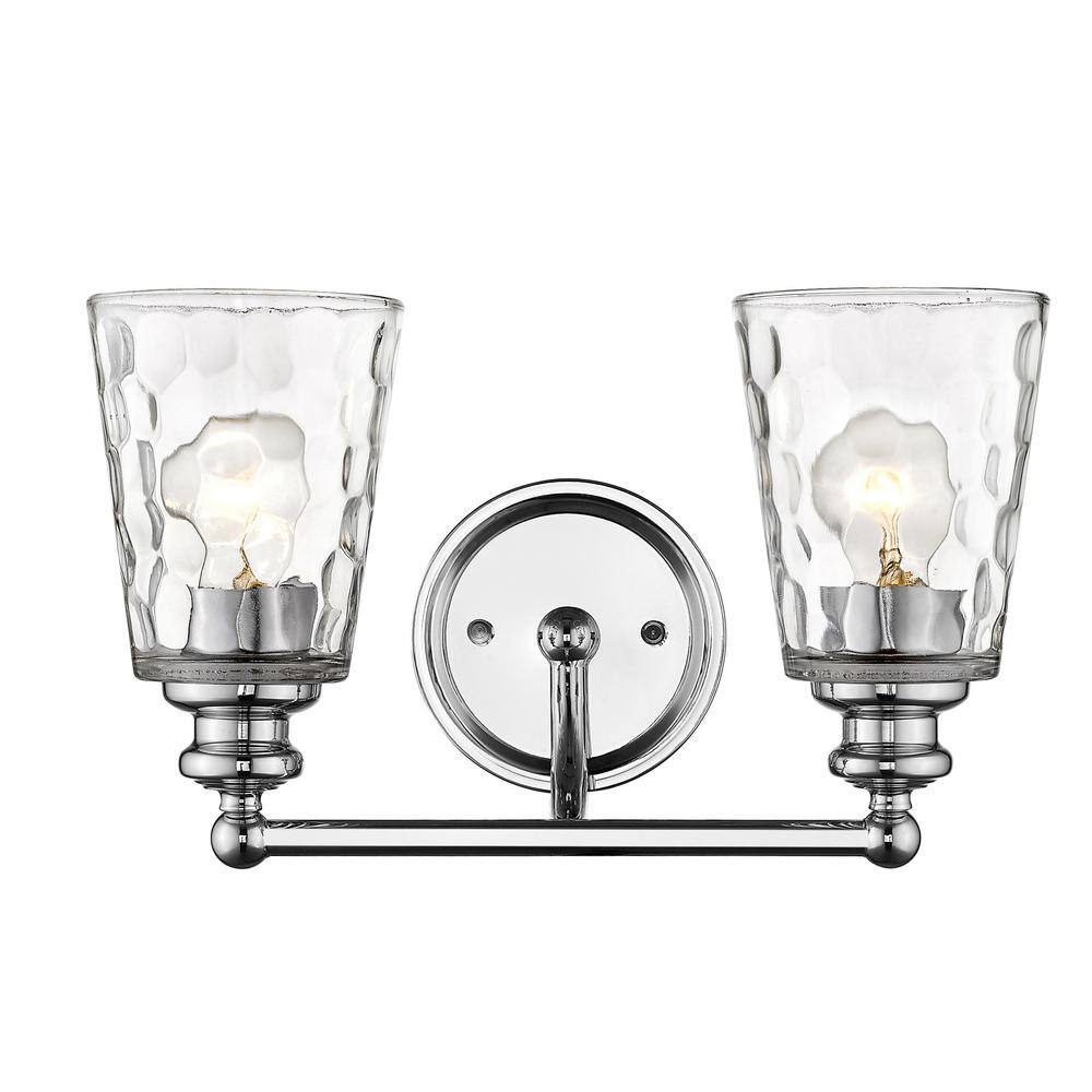 Mae Chrome Cylinder Vanity Light 14.25" Dimmable Fixture
