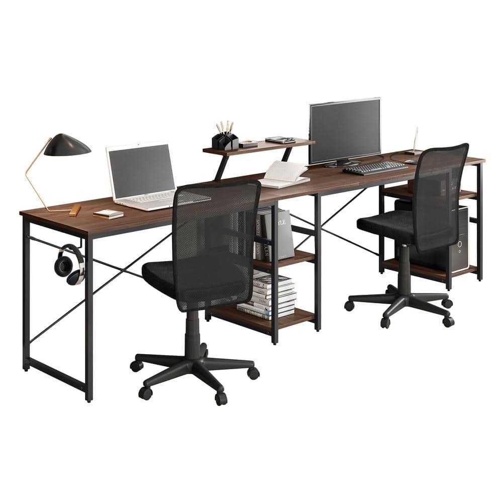 ErgoEdge Black Wood L-Shaped Gaming Computer Desk