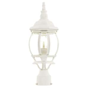 Chateau 1-Light Textured White Outdoor Post-Mount Light Fixture