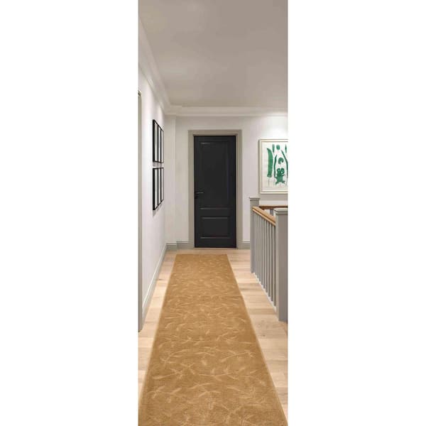 Euro Flowers Beige 26 in. W x 24 in. L Stair Runner 4.33 sq. ft.