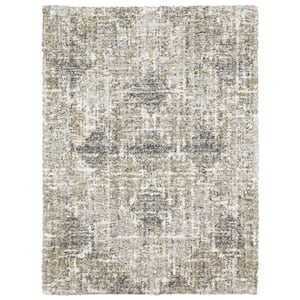 Landon Gray Doormat 2 ft. x 3 ft. Abstract Shag Scatter Rug