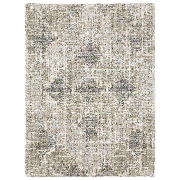Home Decorators Collection Landon Gray Doormat 2 ft. x 3 ft. Abstract Shag Scatter Rug