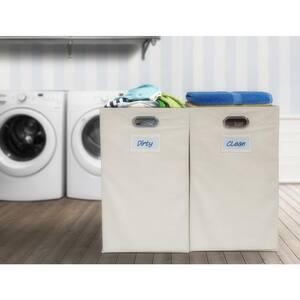 Niche Cheer Foldable Fabric Laundry Bin- Natural (Set of 2)