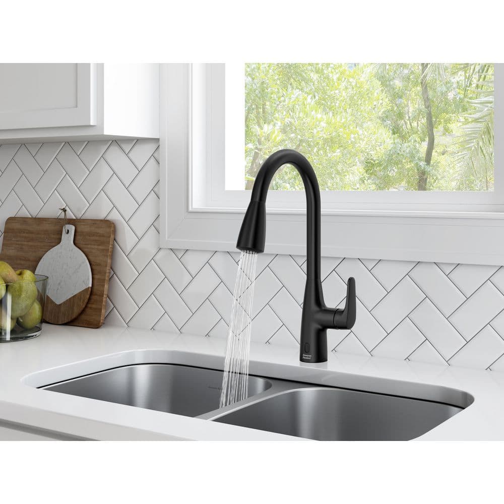 Matte Black Touchless High-Arc Pull-Down Kitchen Faucet