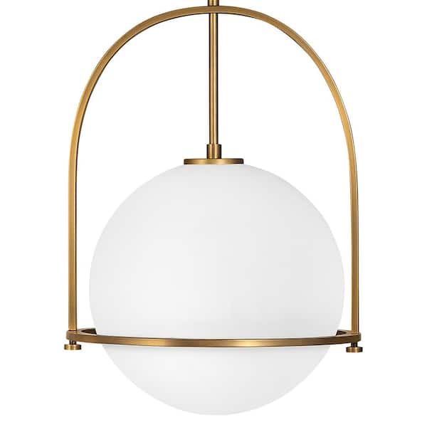 HINKLEY - Somerset 1-Light Heritage Brass Shaded Pendant Light