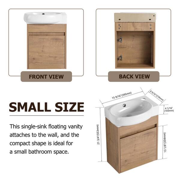 17 in. W x 12 in. D x 21 in.H Single Sink Wall Mounted Bath