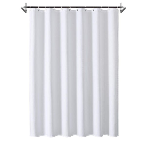 1 Pack 120GSM Waffle Weave 71 in. W x 71 in. L Shower Curtain Liner for Bathroom, White, Shower Curtain Liner