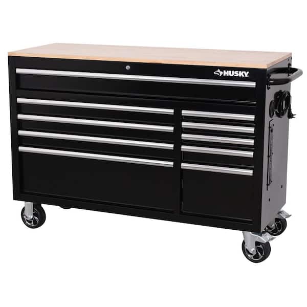 Modular Tool Storage 52 in. W x 20 in. D Standard Duty Black Mobile Workbench Cabinet