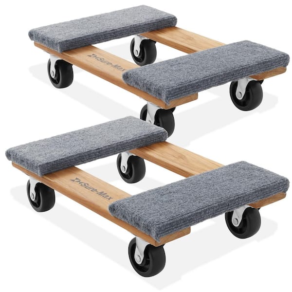 660lb Load Capacity 12 in. x 18 in. Furniture Moving Dolly with Swivel Casters - 2 Pack
