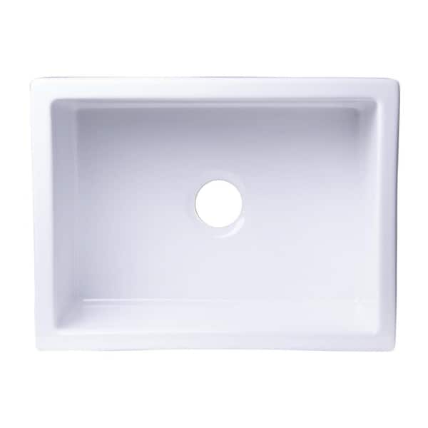 ALFI BRAND Undermount Fireclay 24 in. Single Basin Kitchen Sink in White