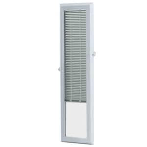 White Cordless Add On Enclosed Aluminum Blinds with 1/2 in. Slats for 8 in. Wide x 36 in. Length Side Light Door Windows