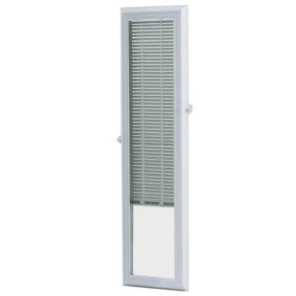 ODL White Cordless Add On Enclosed Aluminum Blinds with 1/2 in. Slats for 8 in. Wide x 36 in. Length Side Light Door Windows