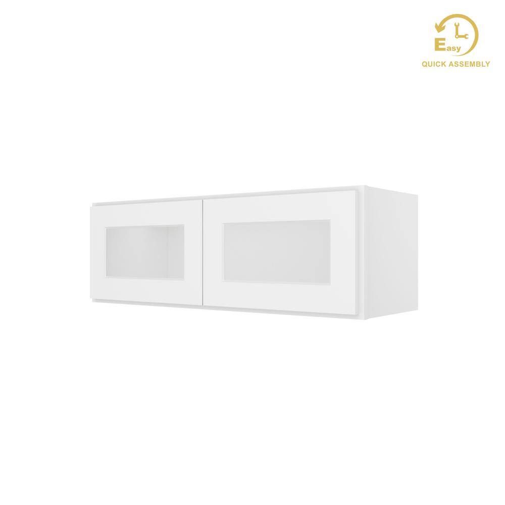 Easy-DIY 36 in. W x 12 in. D x 12 in. H Ready to Assemble Wall in Shaker White Kitchen Cabinet Glass Not Included price history on PriceWatchPro