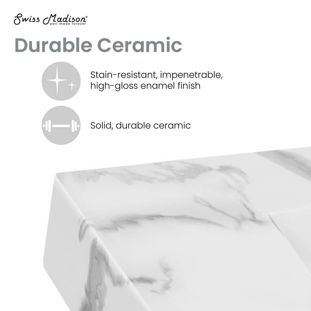 St. Tropez 24" White Marble Wall-Mount Bathroom Sink