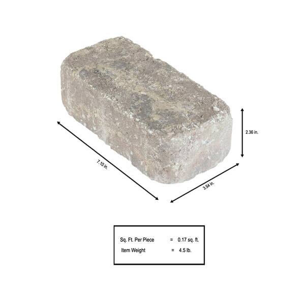 Valestone Hardscapes Marseilles 7 In 3 5 In X 2 25 In Silex Gray Concrete Paver 10450025 The Home Depot