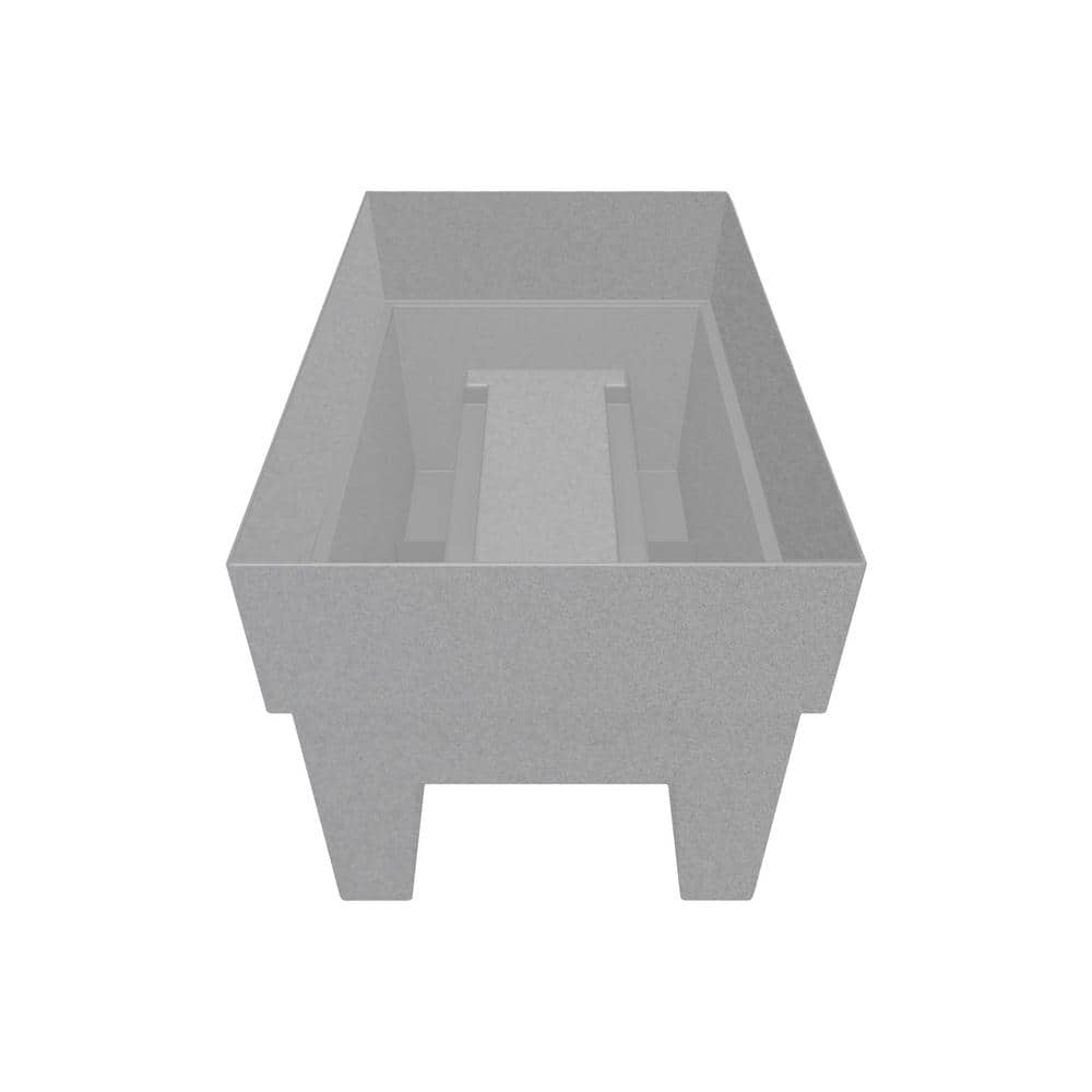Cement Gray Recycled Plastic Deck Rail Planter, 24"