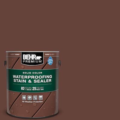1 gal. #SC-117 Russet Solid Color Waterproofing Exterior Wood Stain and Sealer