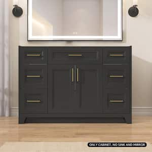 48 in. W x 21.5 in. D x 33.5 in. H Solid Wood Bath Vanity Cabinet without Top Single Sink Bathroom Cabinet in Graphite