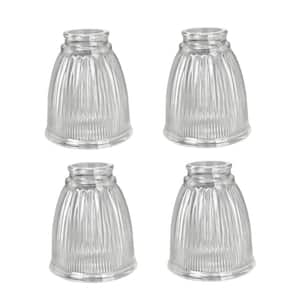 5 in. Clear Ribbed Bell Shaped Ceiling Fan Replacement Glass Shade (4-Pack)