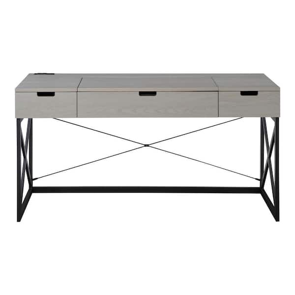 Conway Wood Writing Desk with Storage Gray - Threshold™