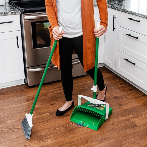 12 in. Lobby Broom and Dustpan Set (8-Pack)
