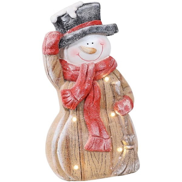 Sunnydaze 15.5 in. Harold the Happy Lighted Snowman Statue