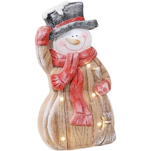 15.5 in. Harold the Happy Lighted Snowman Statue